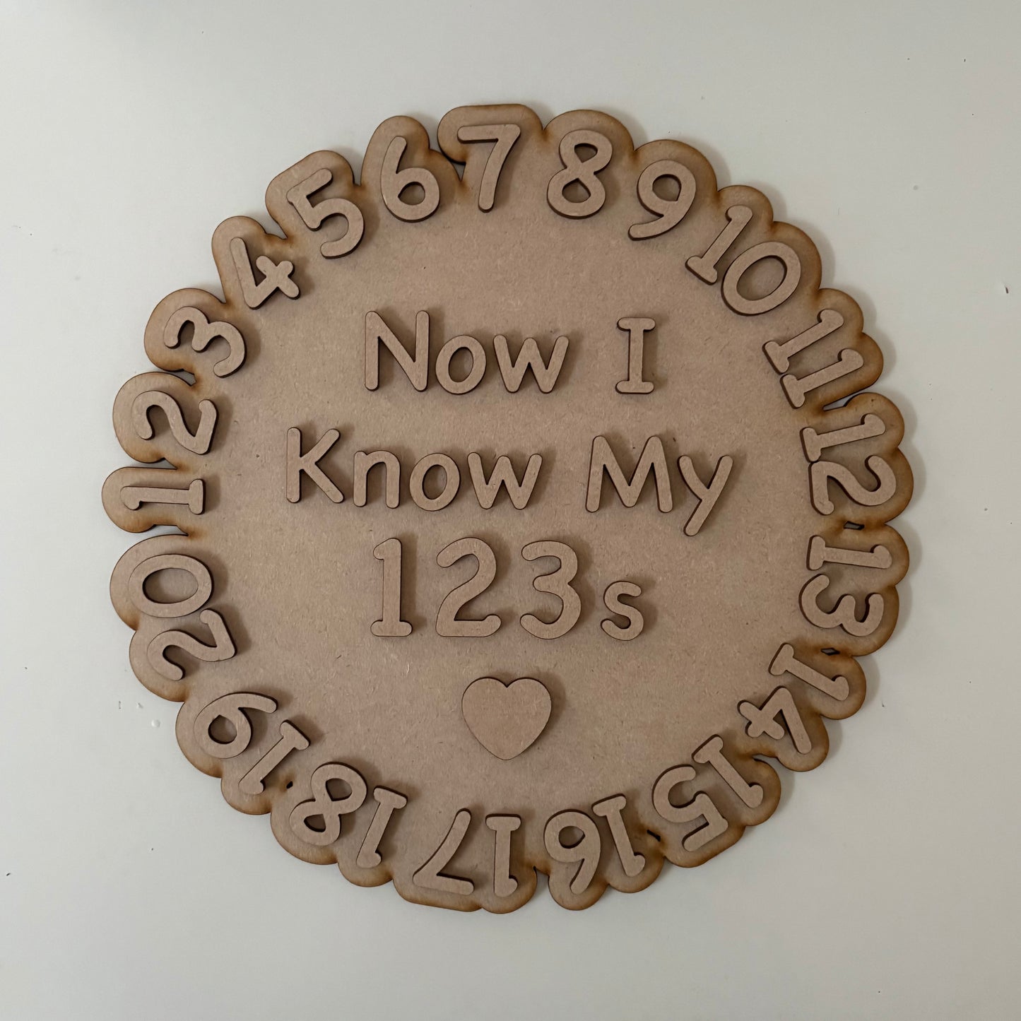 20cm Numbers Heart Sign