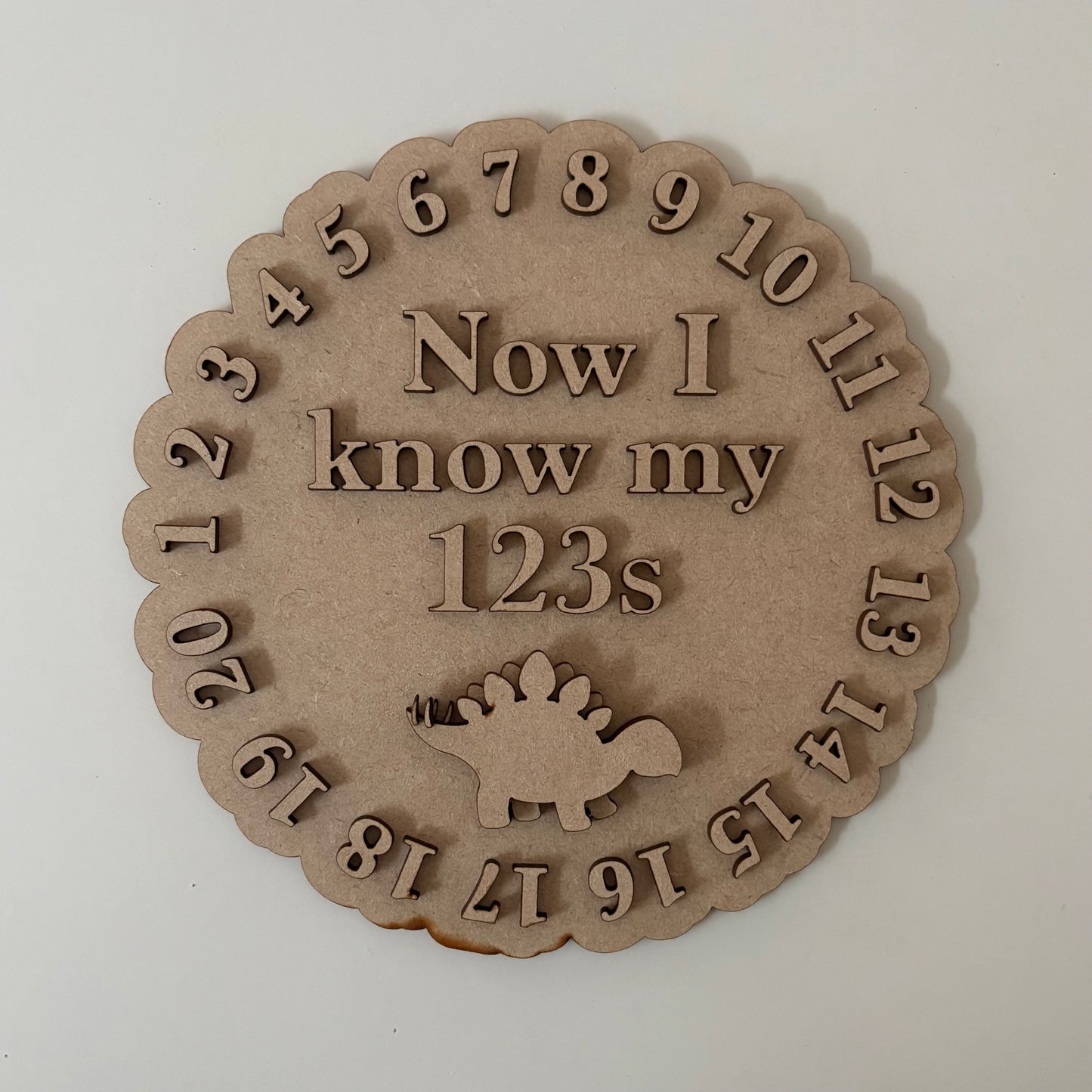 20cm Dinosaur 123 Sign
