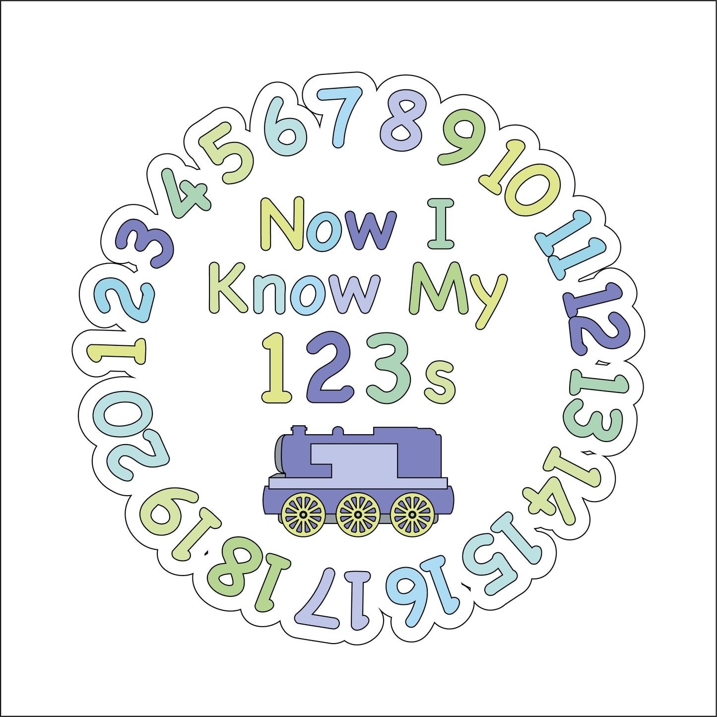 20cm Numbers Train Sign