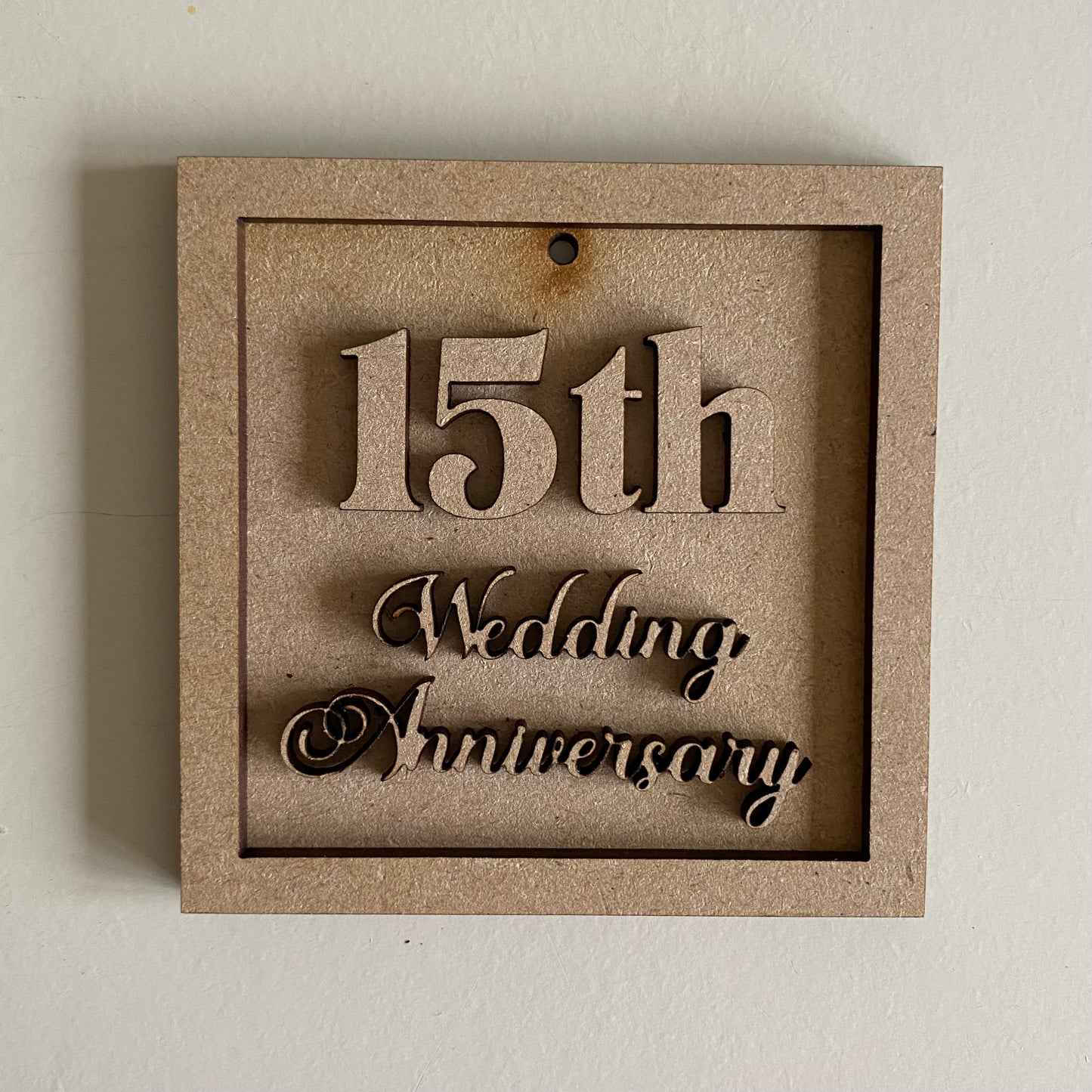 15th Wedding Anniversary Mini Frame