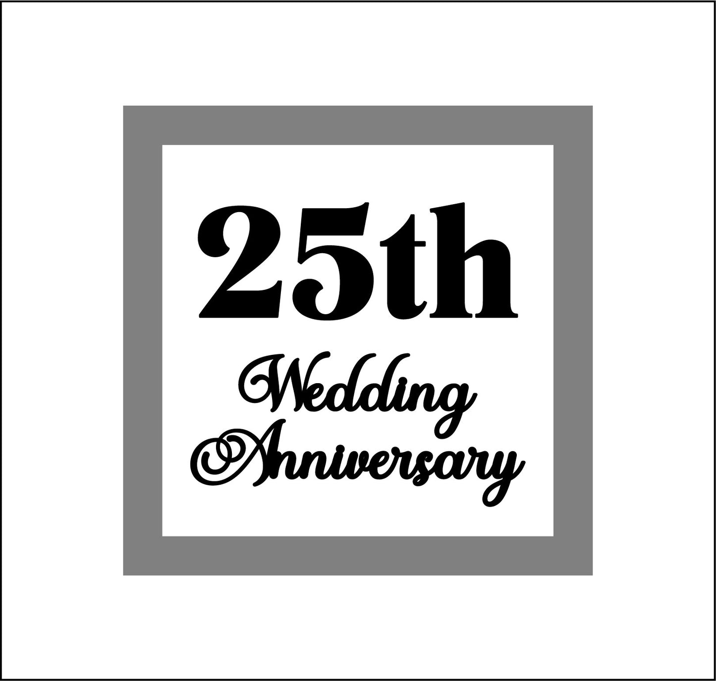 25th Wedding Anniversary Mini Frame