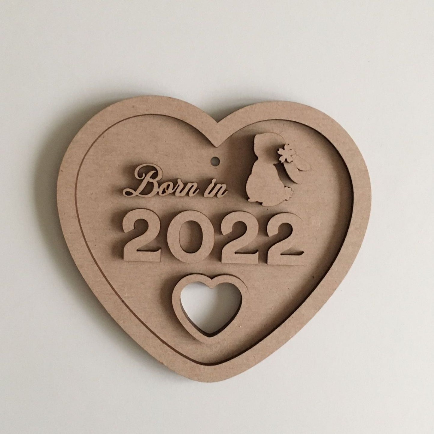 15cm Born In 2025 Heart Sign