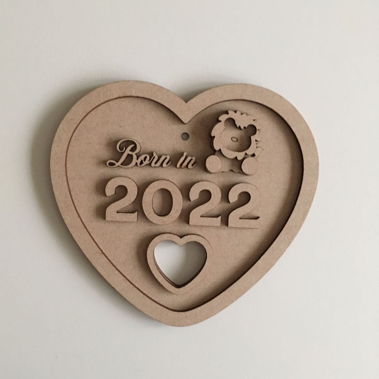 15cm Born In 2025 Heart Sign