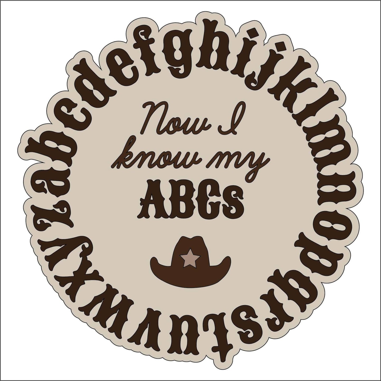 20cm Alphabet Wild West Sign