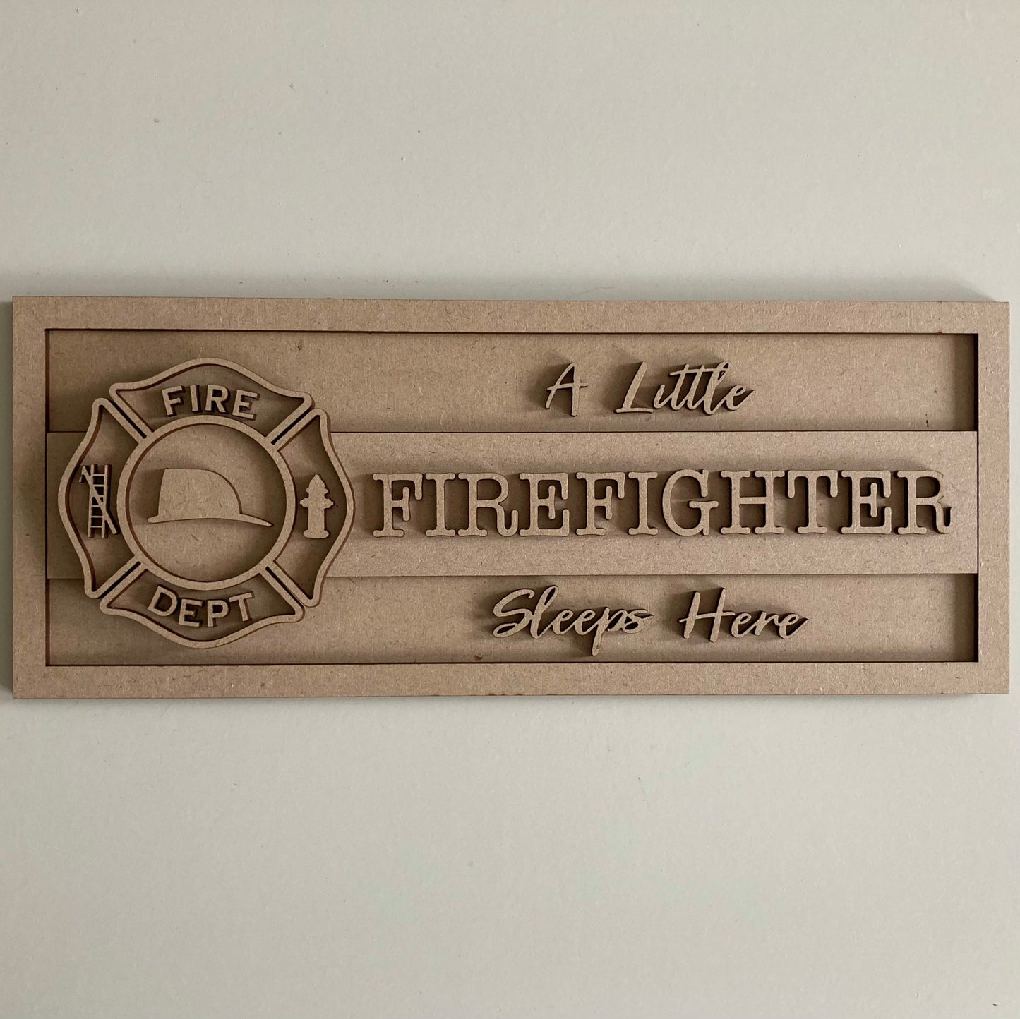 30cm A Little Firefighter Sleeps Here