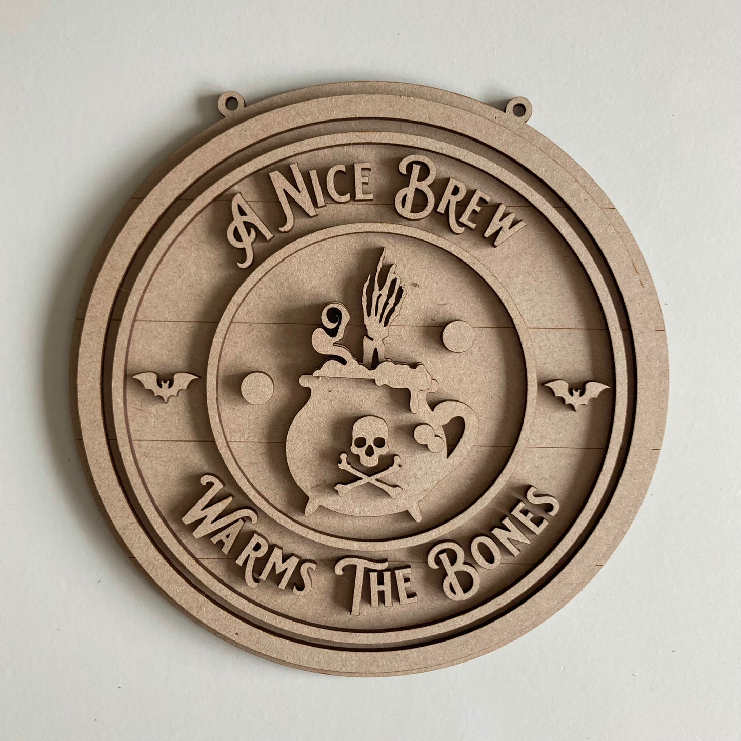 20cm A Nice Brew Warms The Bones Sign