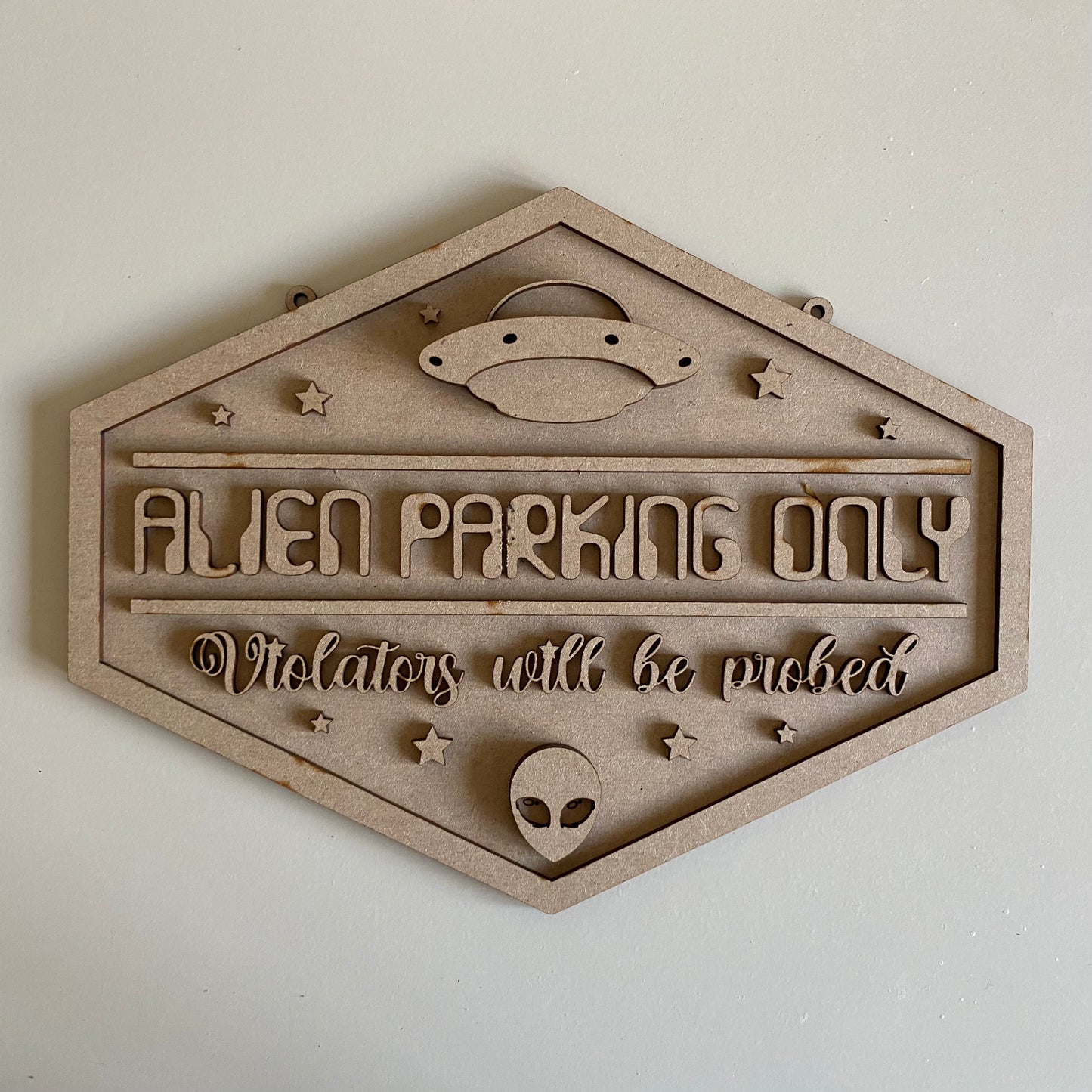 30cm Alien Parking Only Sign