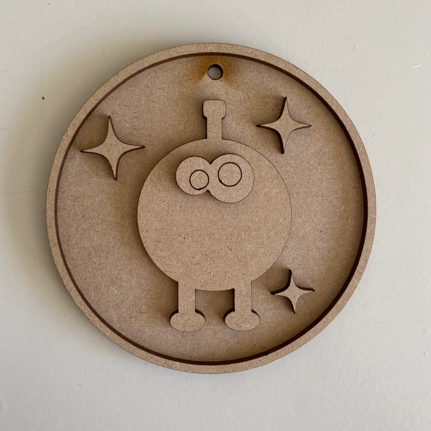 10cm Alien With Antenna Round Bauble