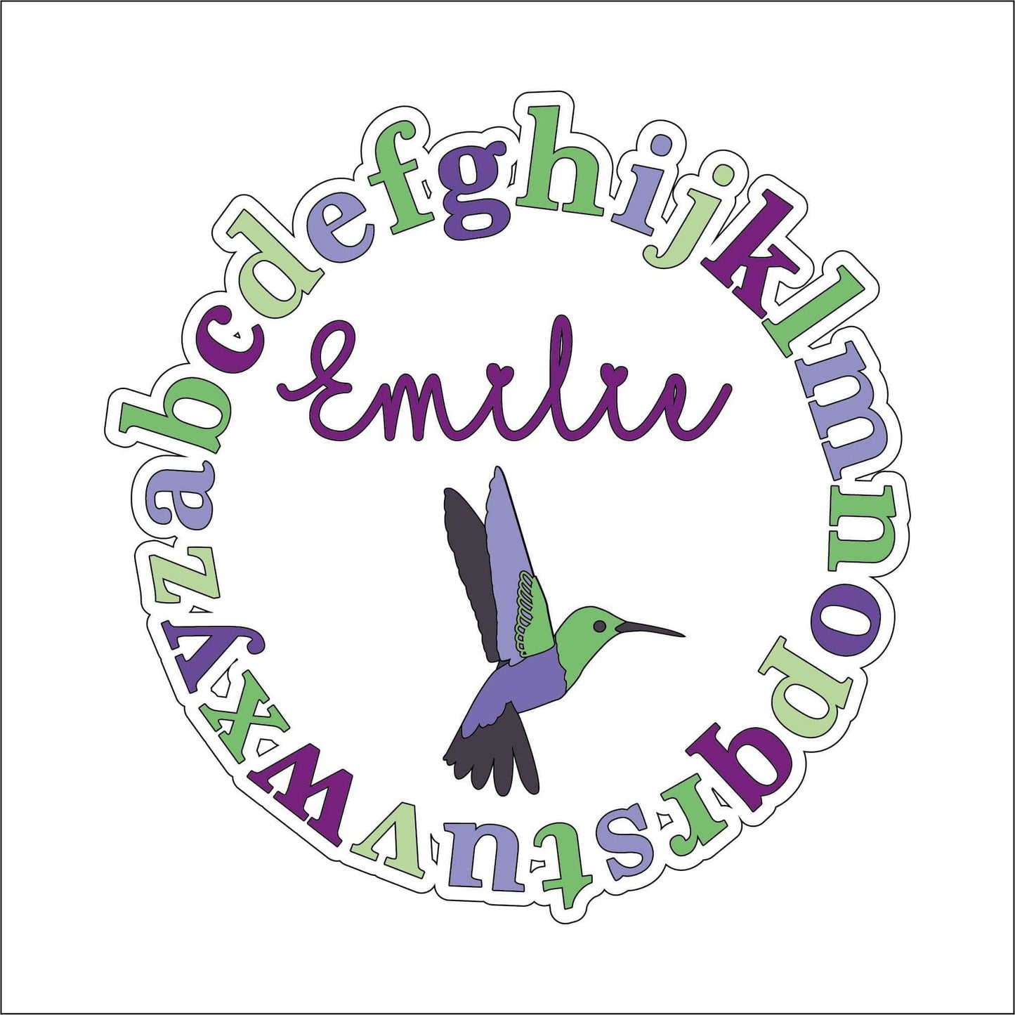 20cm Alphabet Hummingbird Sign