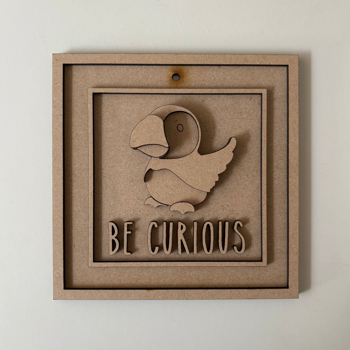 15cm Be Curious Puffin Sign