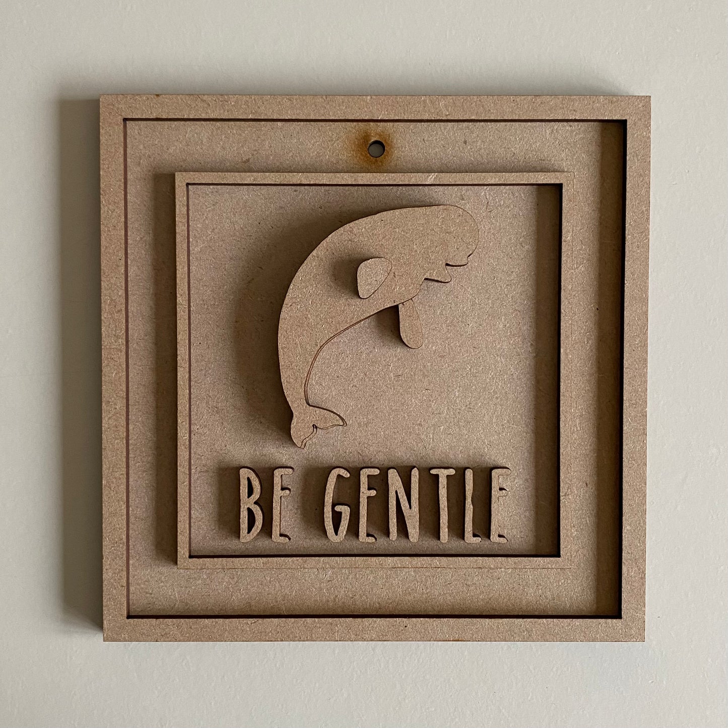 15cm Be Gentle Beluga Whale Sign