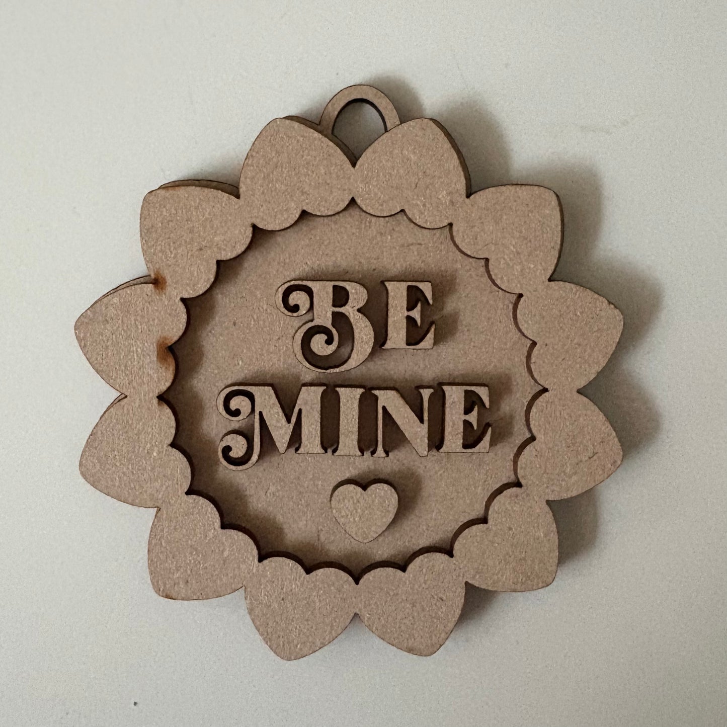 10cm Be Mine Heart Border Bauble