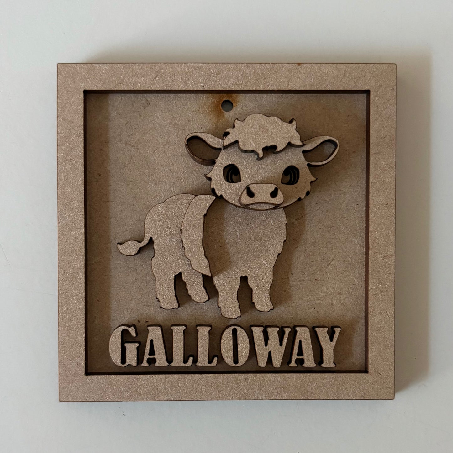 10cm Belted Cow Galloway Mini Frame