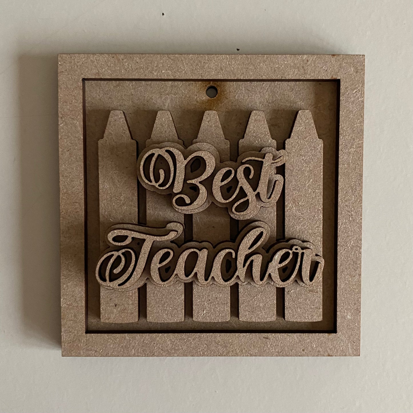 9cm Best Teacher Crayons Mini Frame