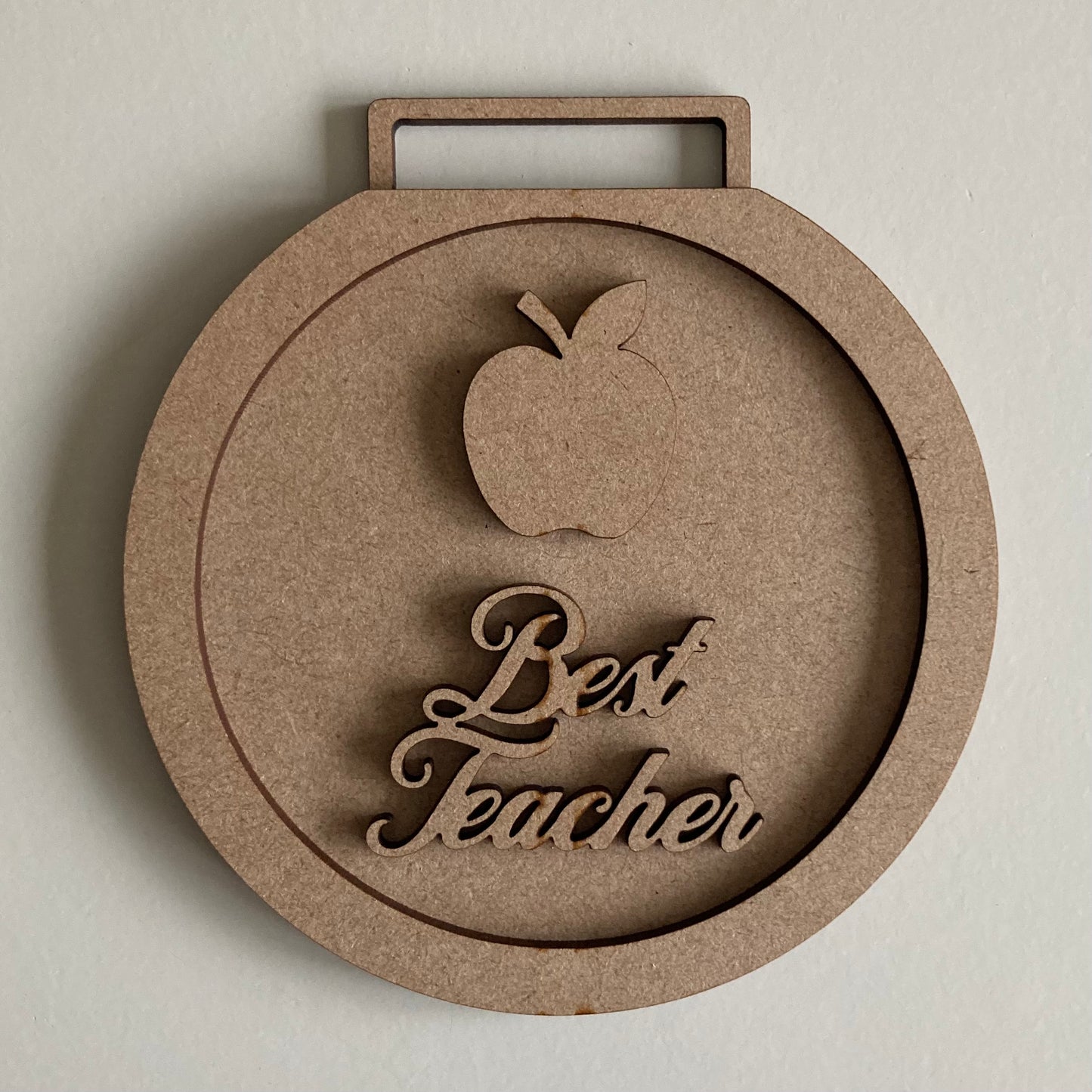 10cm Best Teacher Apple Medal - Apple