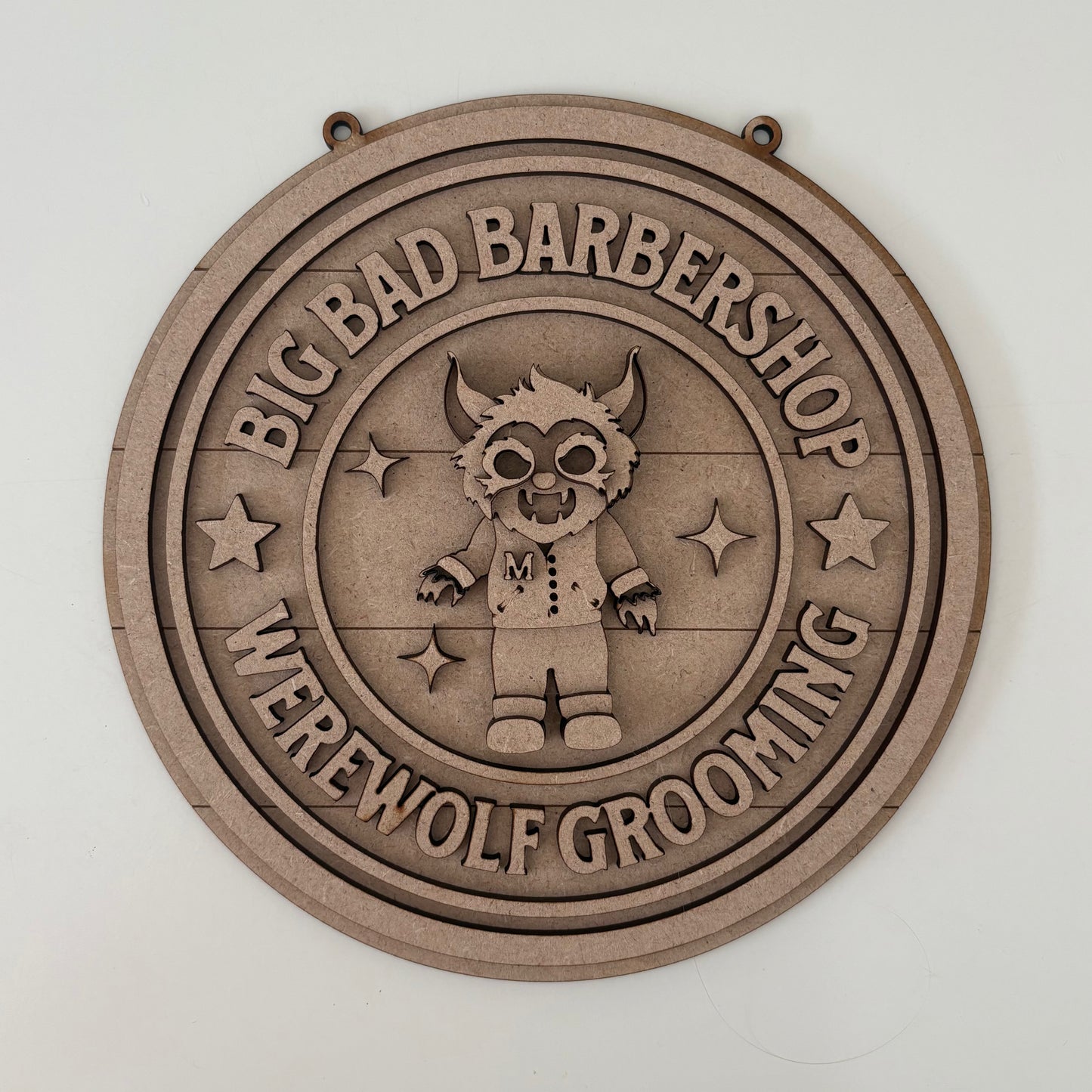20cm Big Bad Barbershop Sign