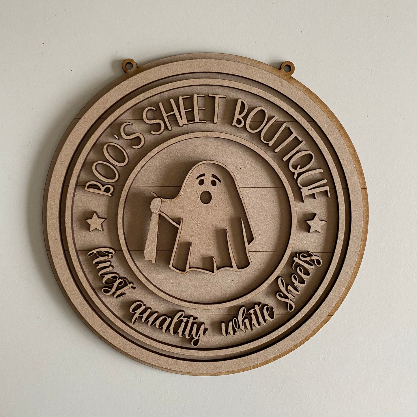 20cm Boo's Sheet Boutique Sign