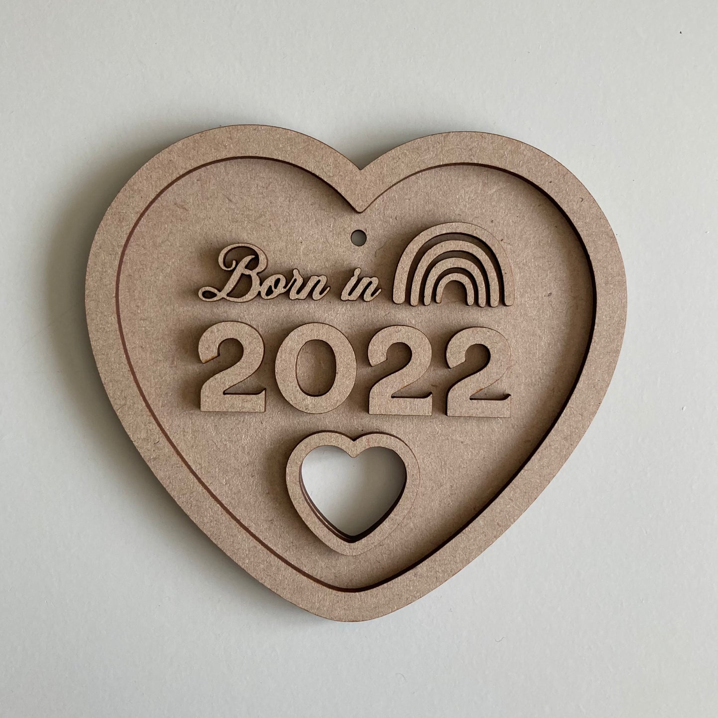 15cm Born In 2025 Heart Sign