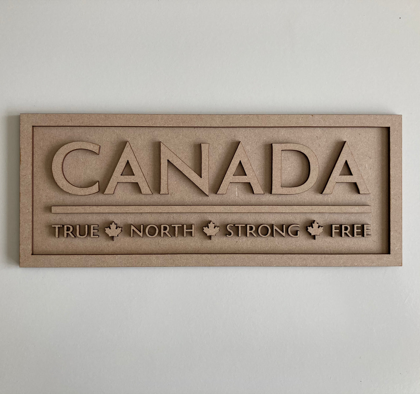 30cm Canada True North Strong & Free Rectangle Sign