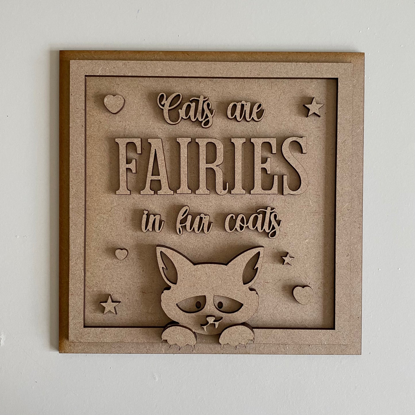 19cm Cats Are Fairies In Fur Coats Sign