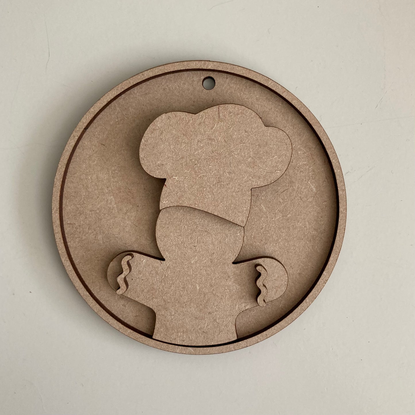 10cm Gingerbread Chef Round Bauble