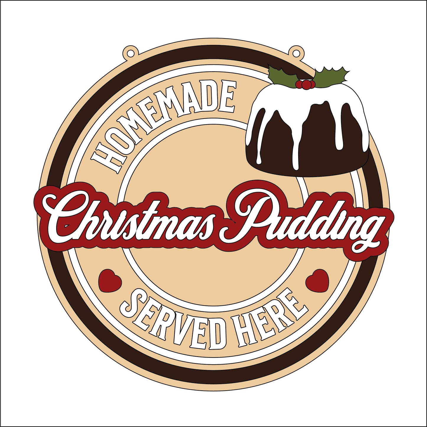 20cm Christmas Pudding Sign