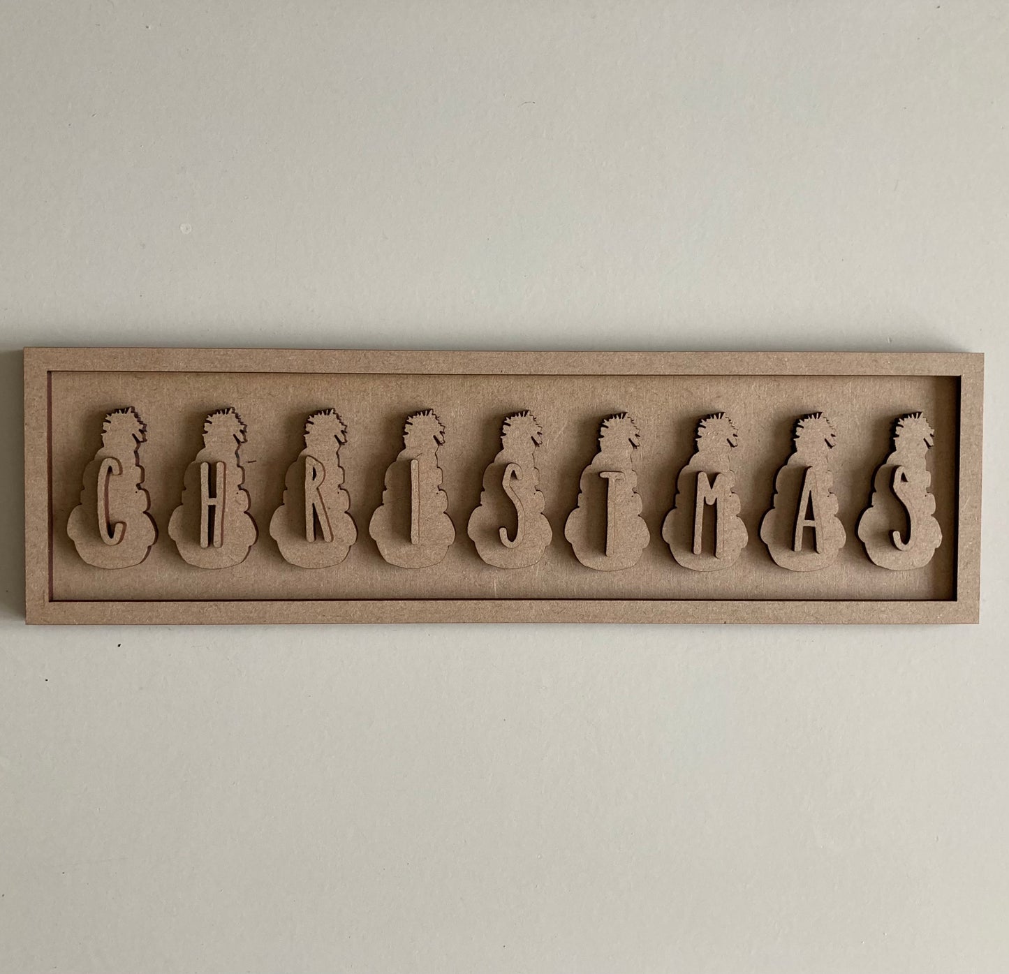 30cm Christmas Snowmen Rectangle Sign