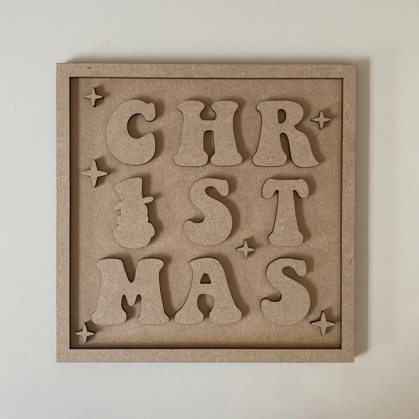 19cm Christmas Snowman Square Sign