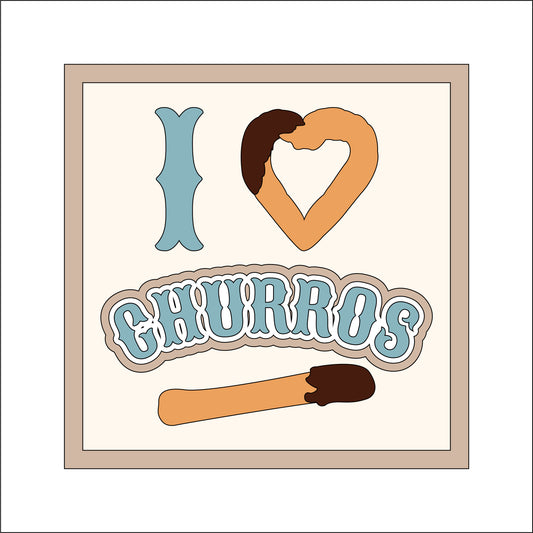 19cm I Heart Churros Sign
