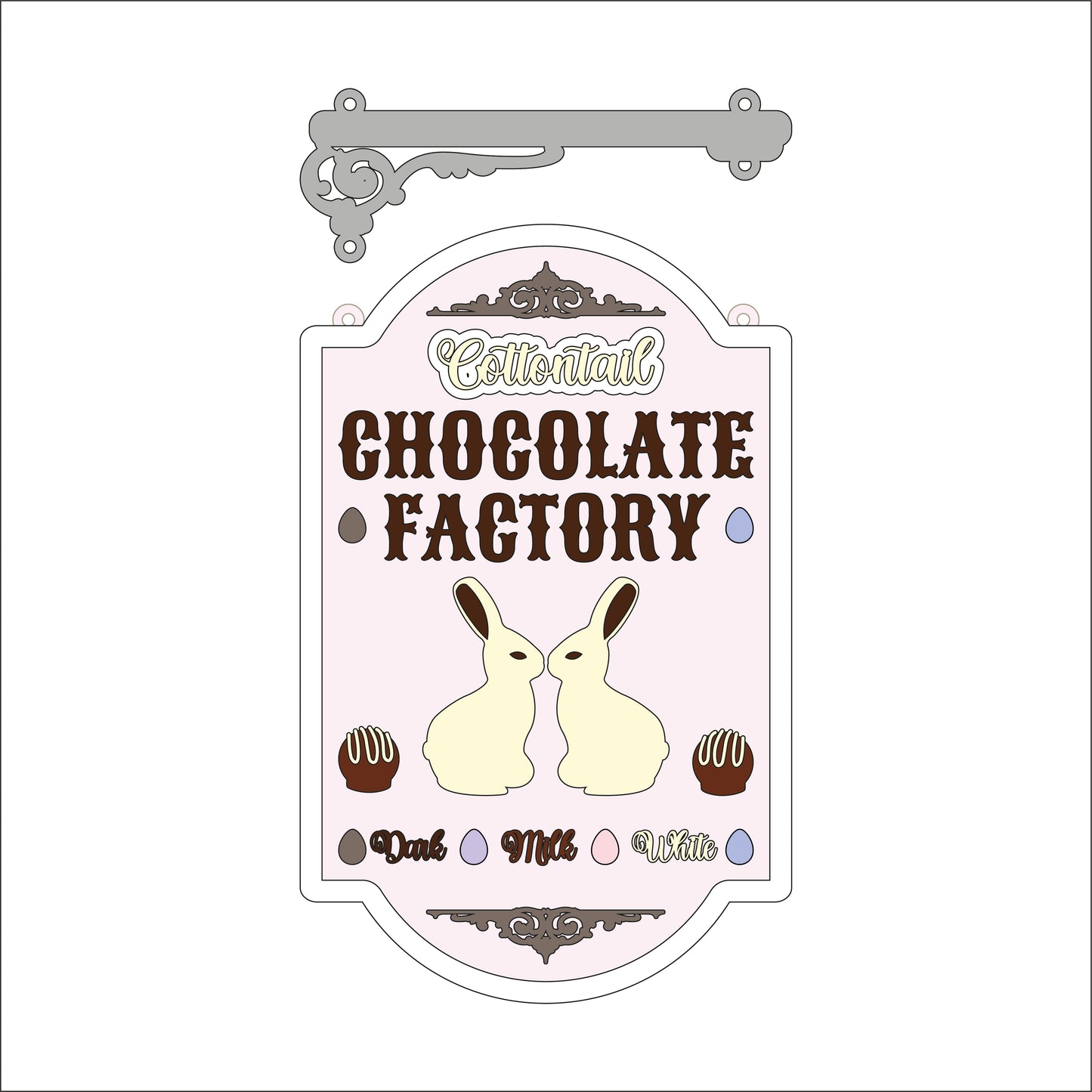 25cm Cottontail Chocolate Factory Hanging Sign