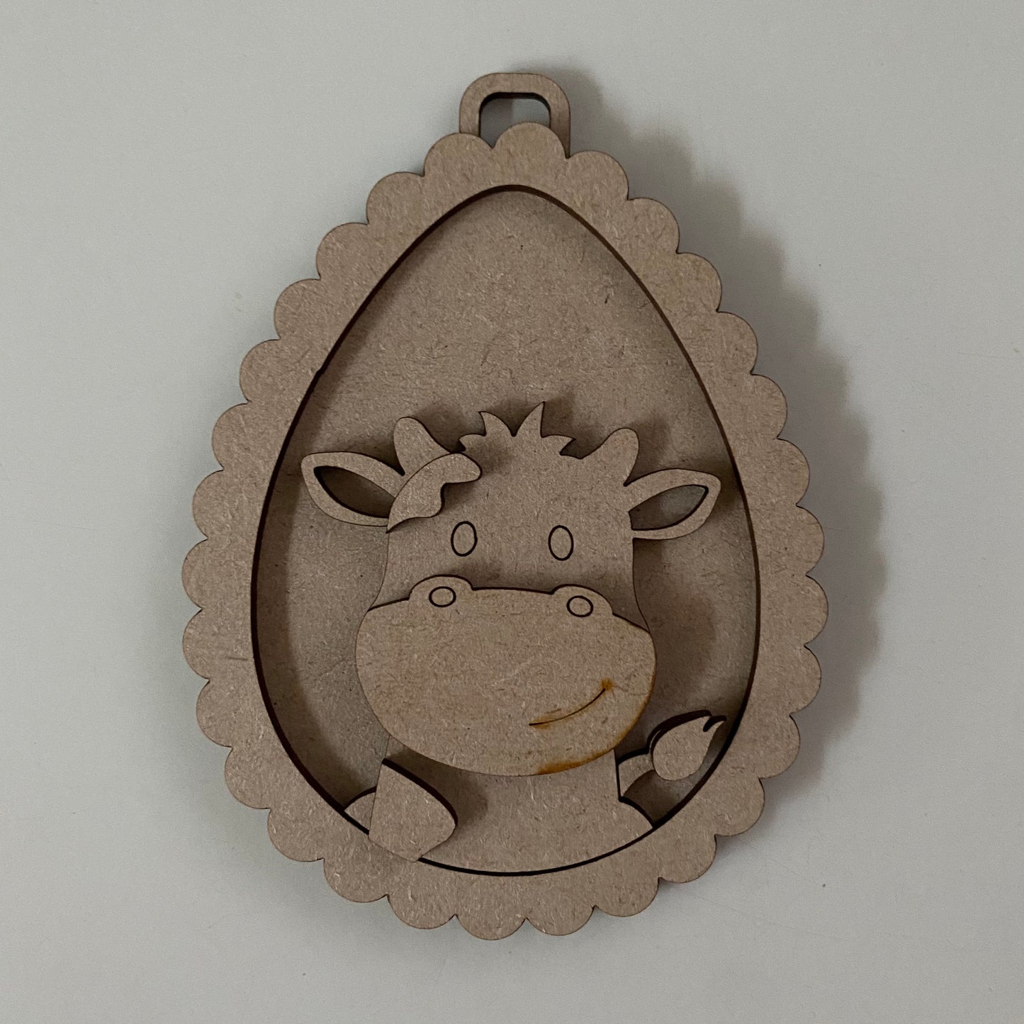13cm Cow Scalloped Egg Bauble