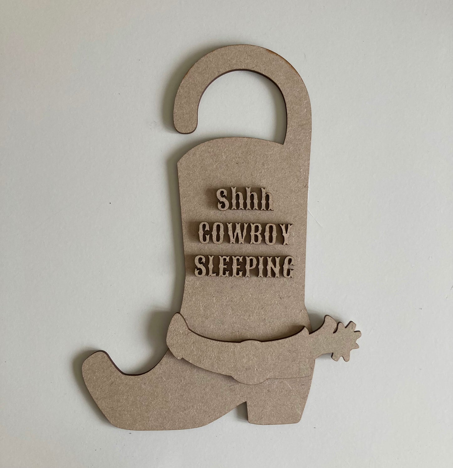 25cm Shhh Cowboy Sleeping Cowboy Boot Door Hanger
