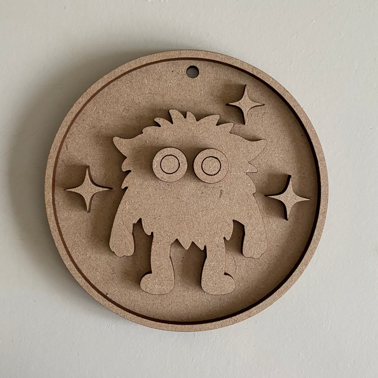 10cm Cute Fluffy Alien Round Bauble