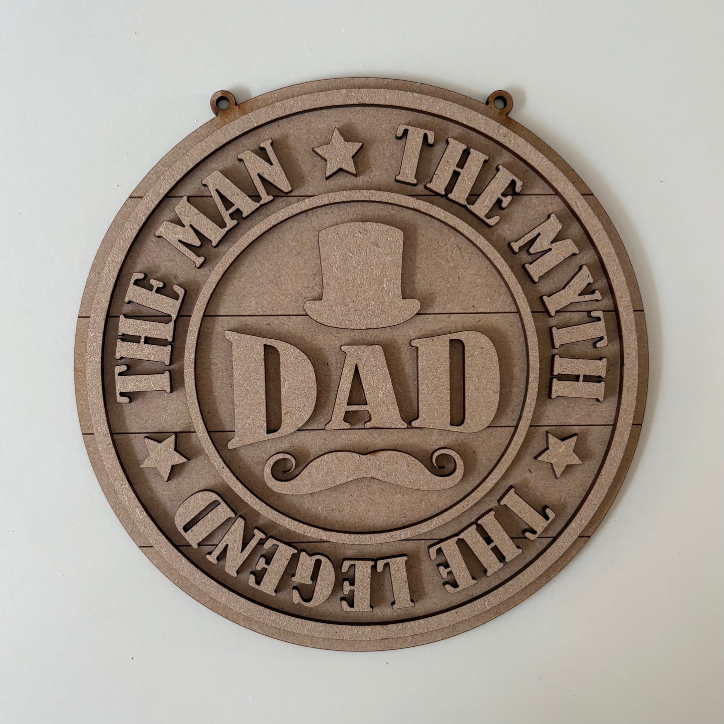 20cm Dad The Man The Myth The Legend Top Hat Sign
