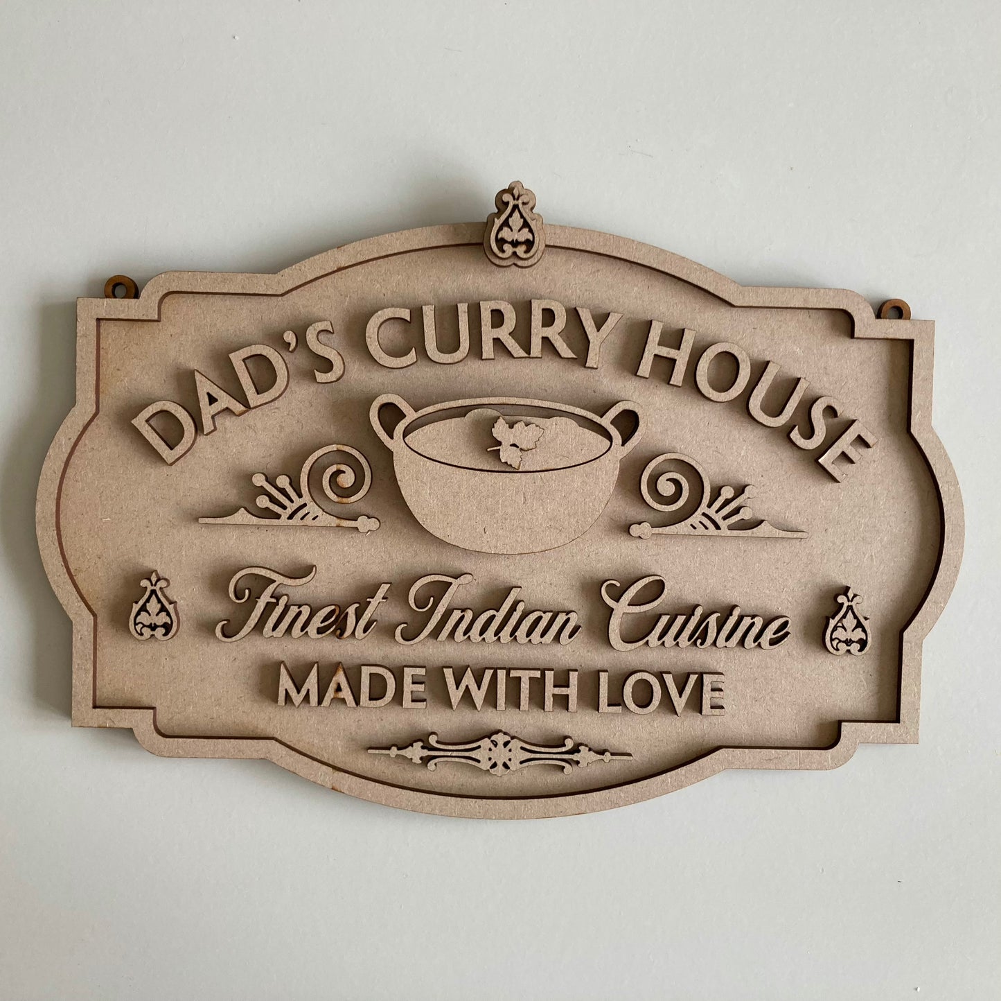28cm Dad's Curry House Sign