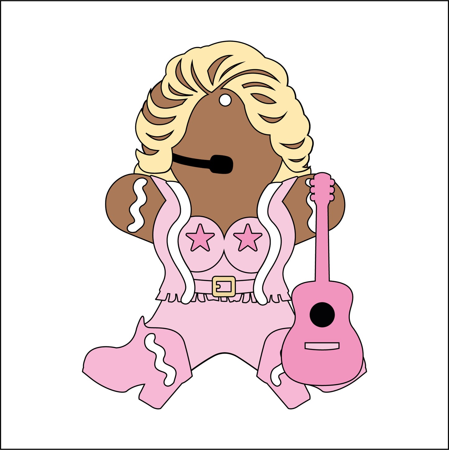 10cm Country Singer Gingerbread Character
