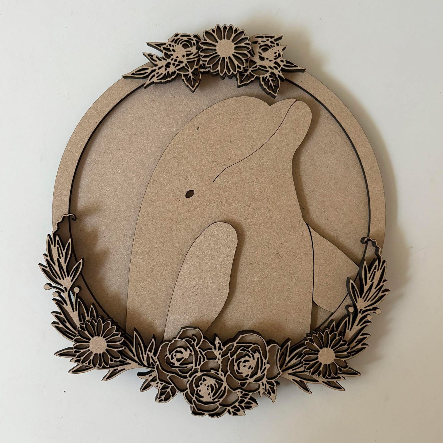 20cm Dolphin & Flowers Sign