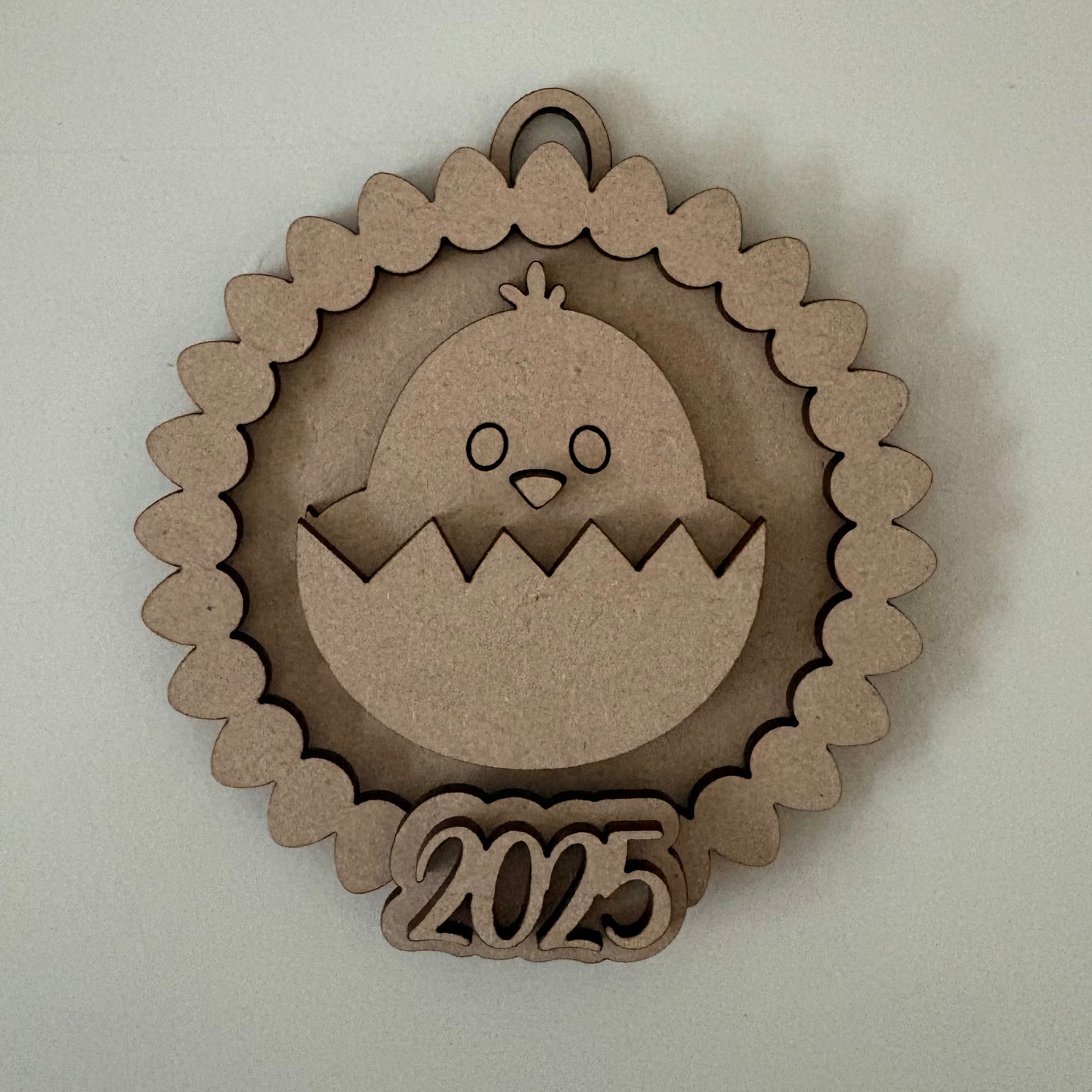 10cm Egg Border - Easter Chick & Year Bauble