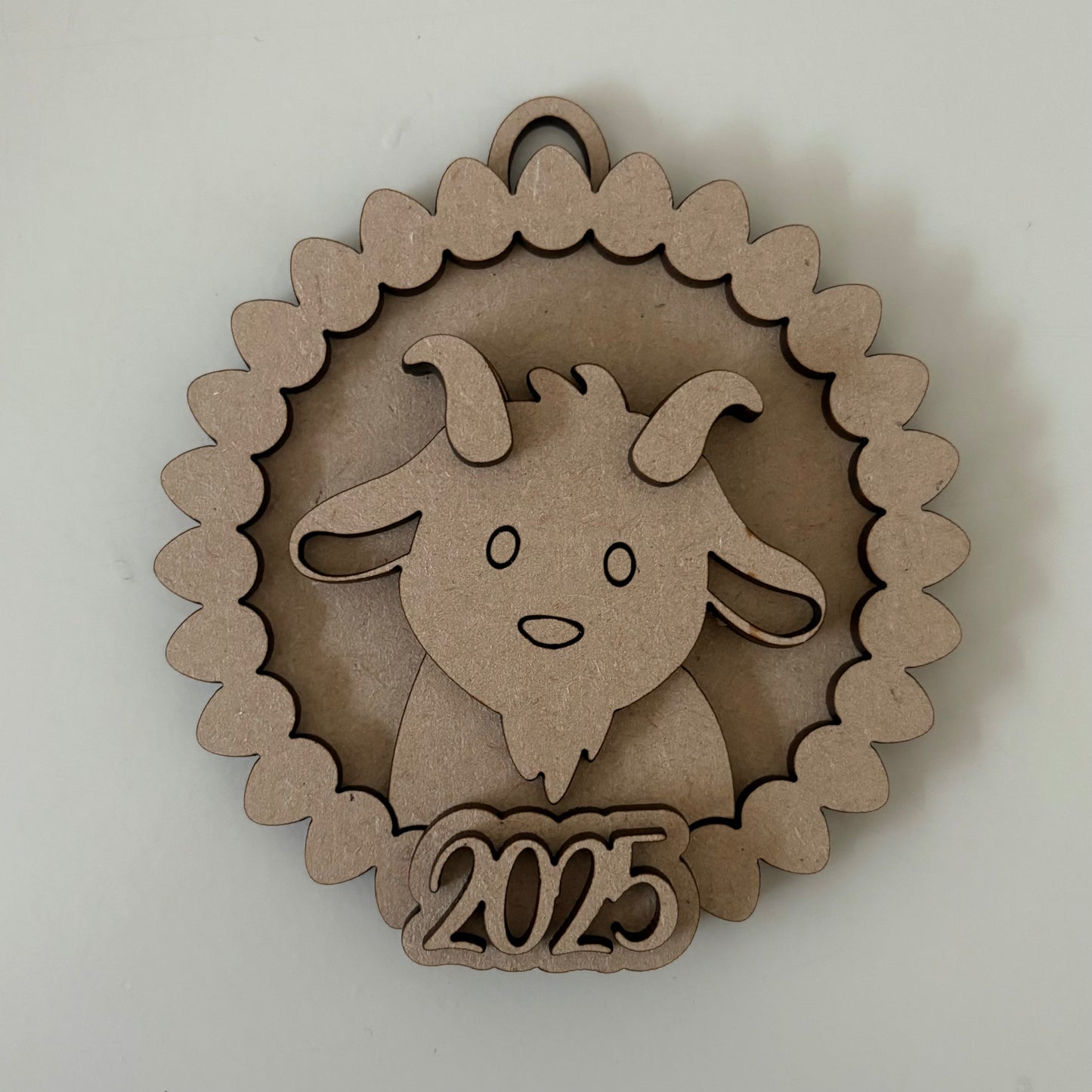 10cm Egg Border - Goat & Year Bauble