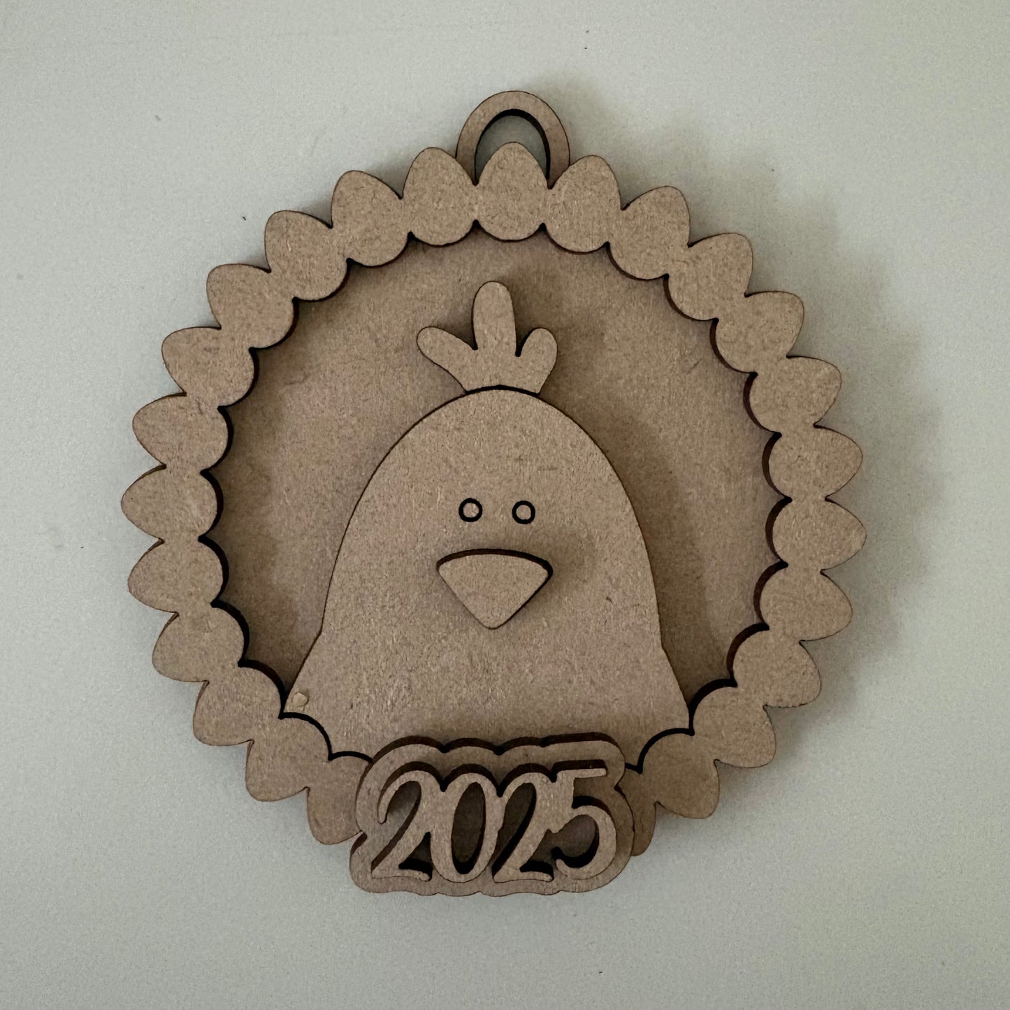 10cm Egg Border - Chicken & Year Bauble