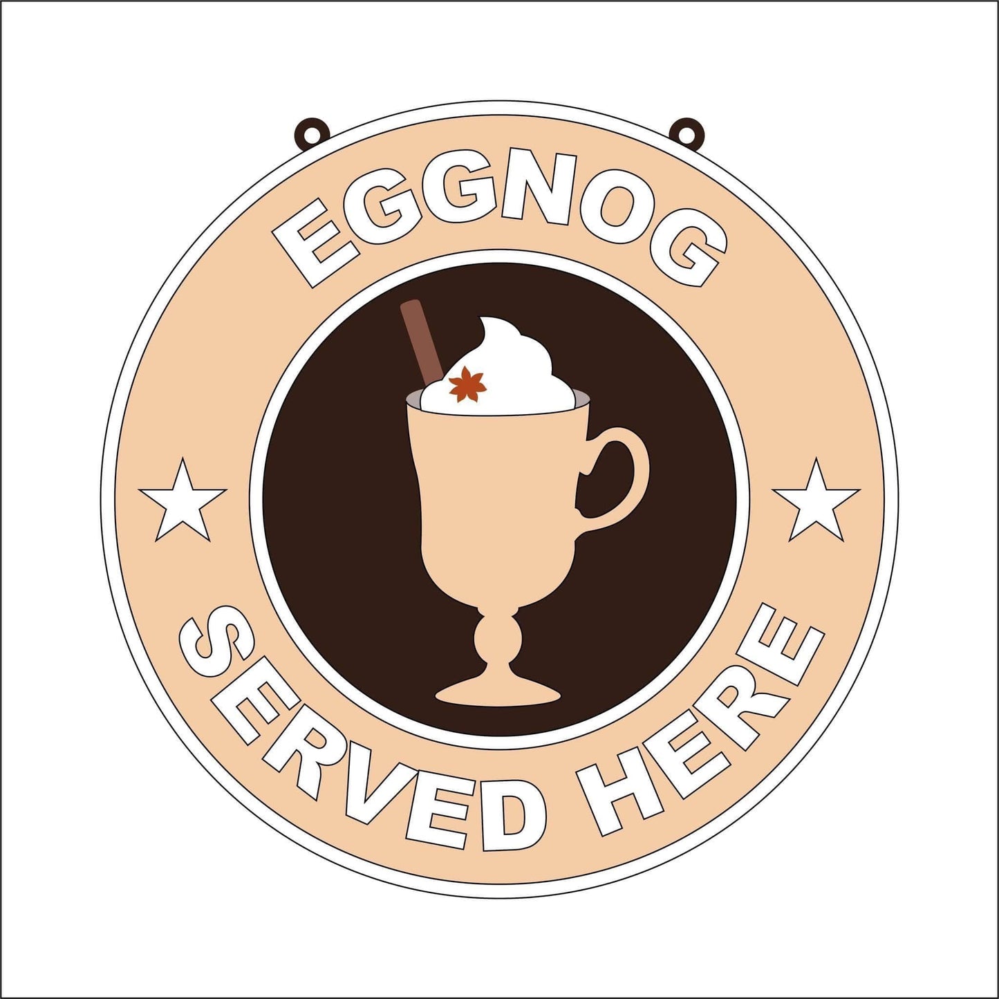 20cm Eggnog Served Here Sign