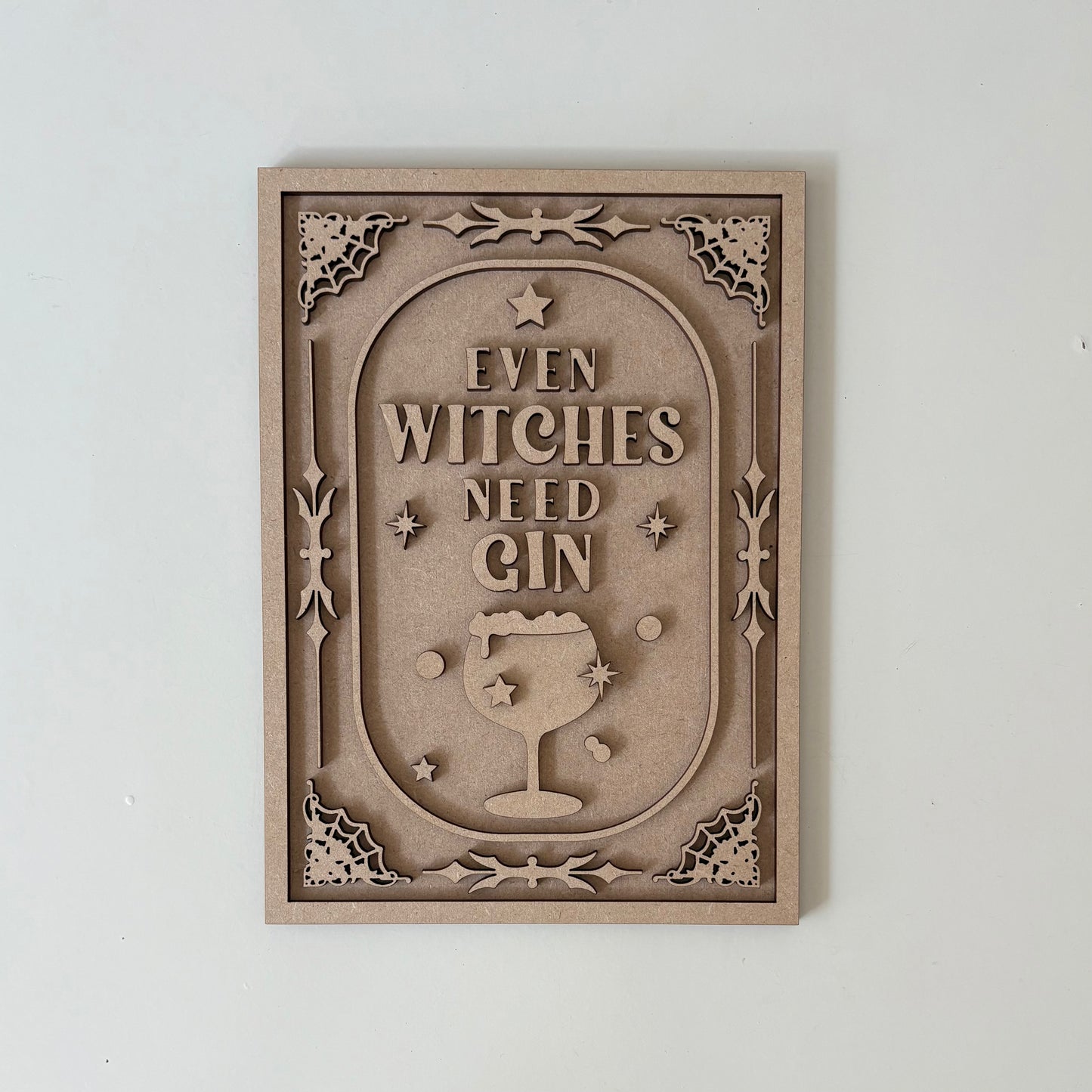25cm Even Witches Need Gin Sign