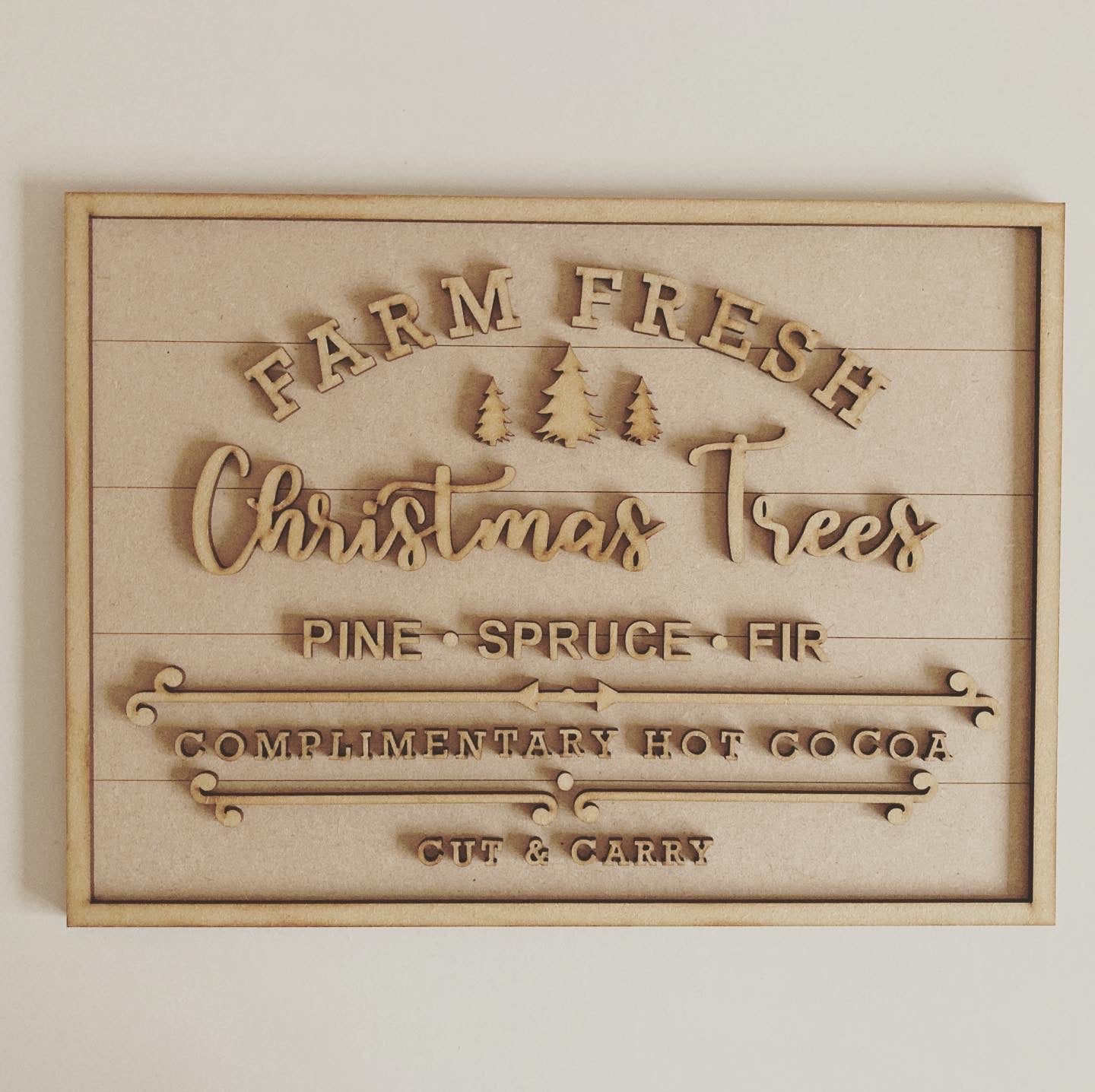 30cm Farm Fresh Christmas Trees Sign