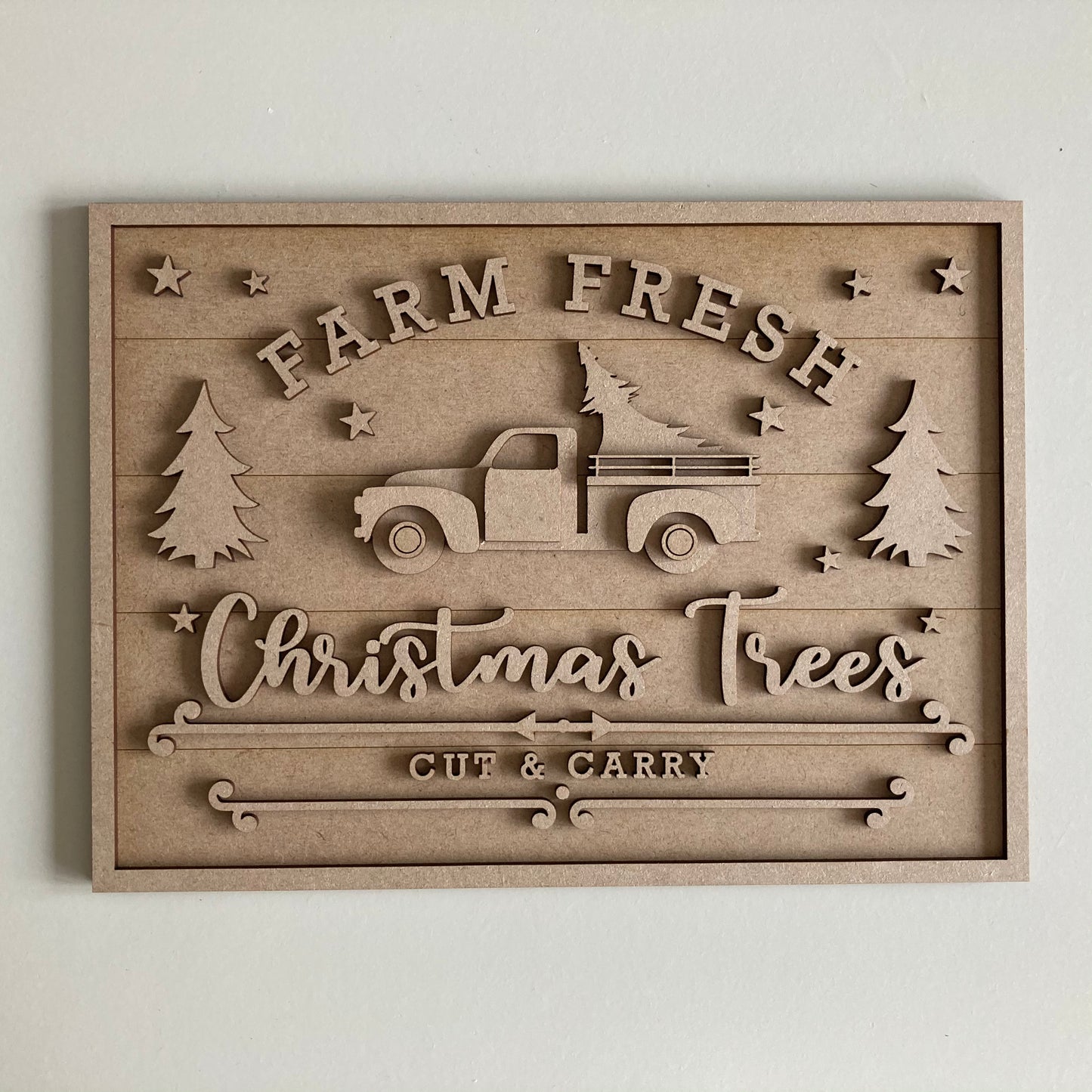 30cm Farm Fresh Christmas Trees Sign