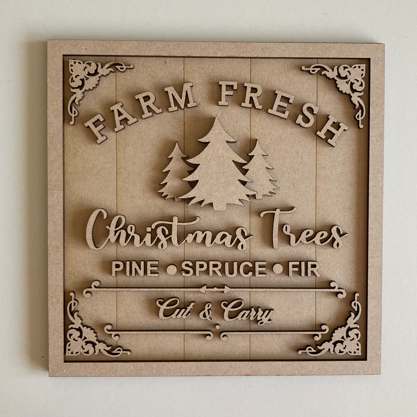 19cm Farm Fresh Christmas Trees Sign