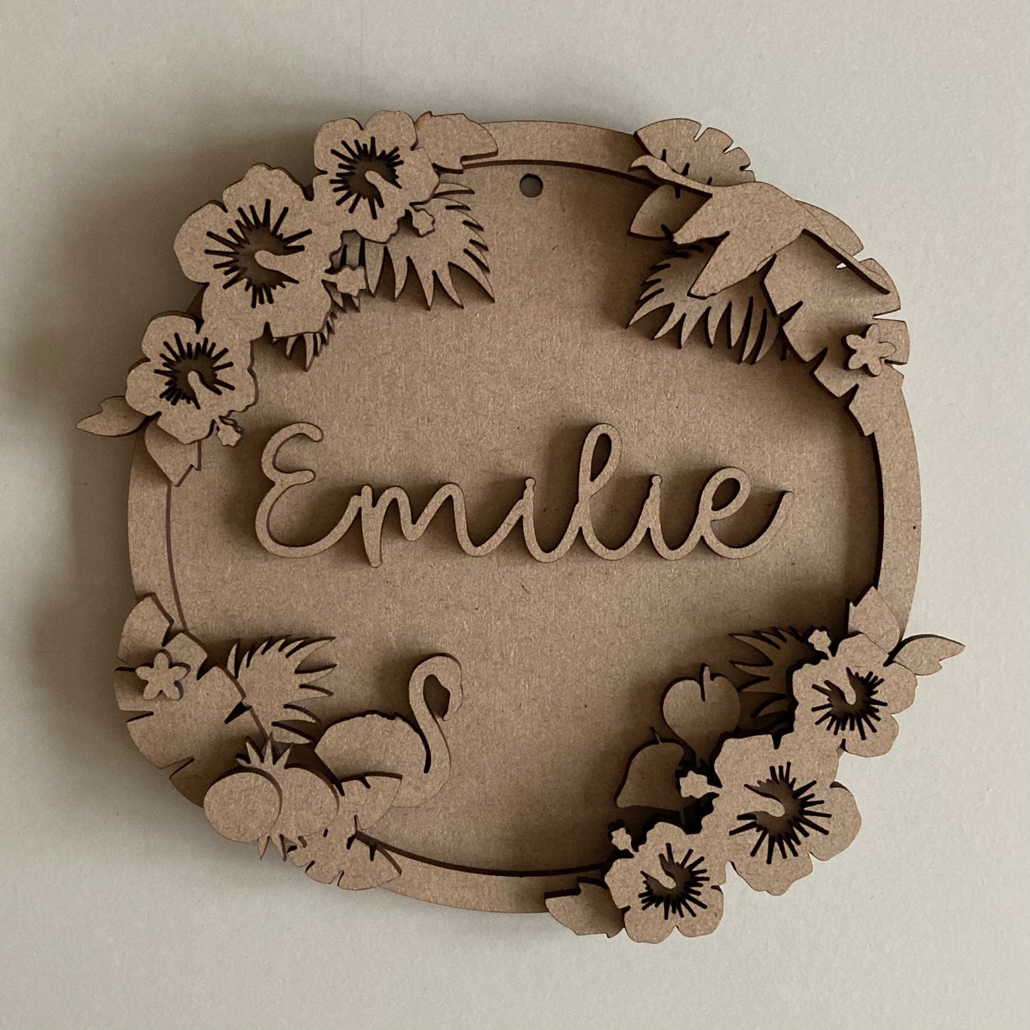 15cm Personalised Flamingo Wreath