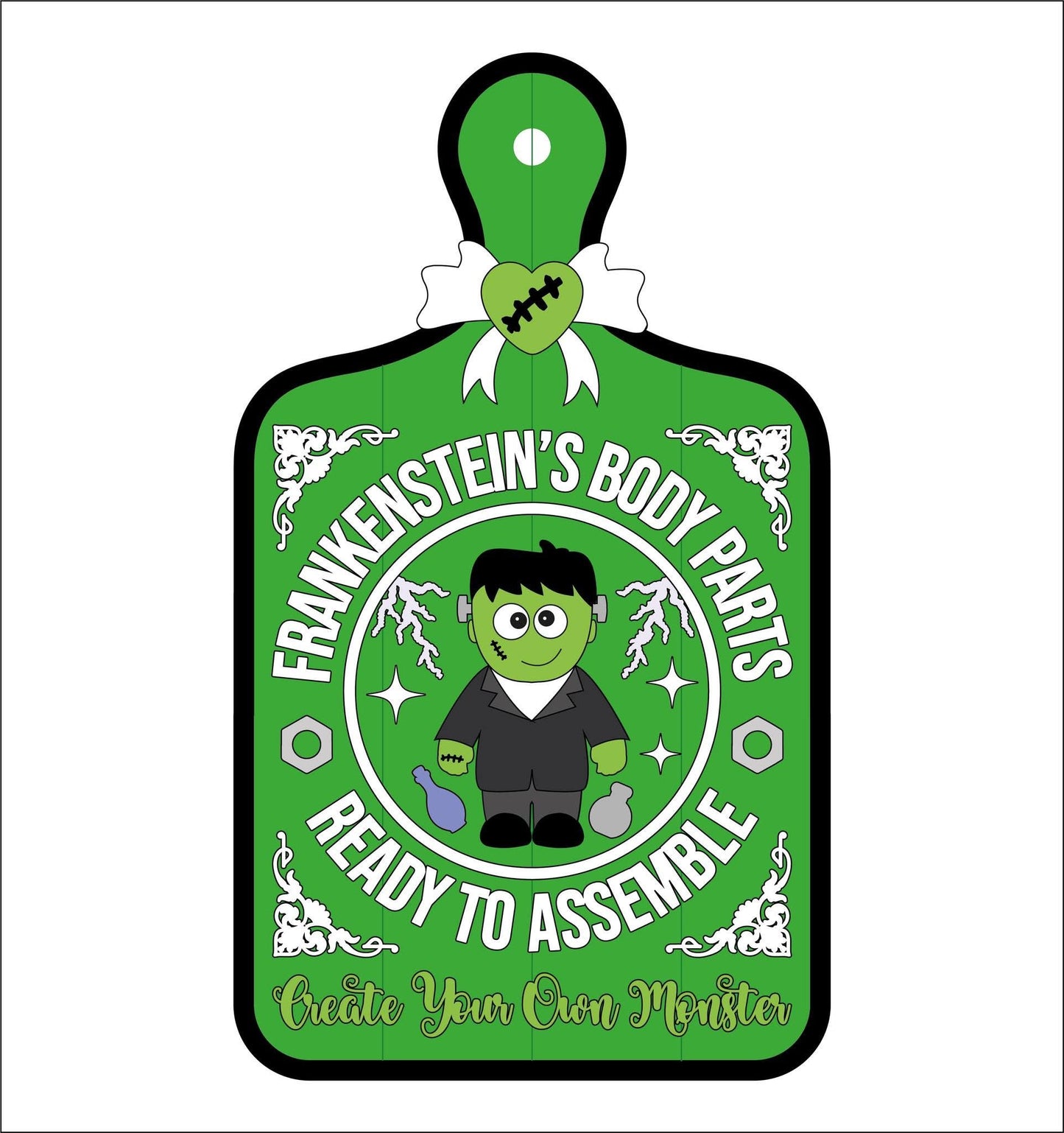 30cm Frankenstein's Body Parts Chopping Board