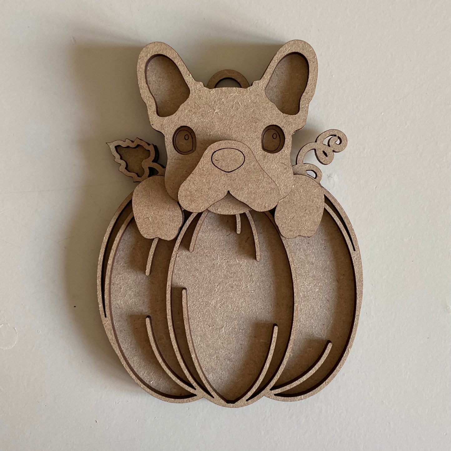 15cm Frenchie Dog In Pumpkin Decoration