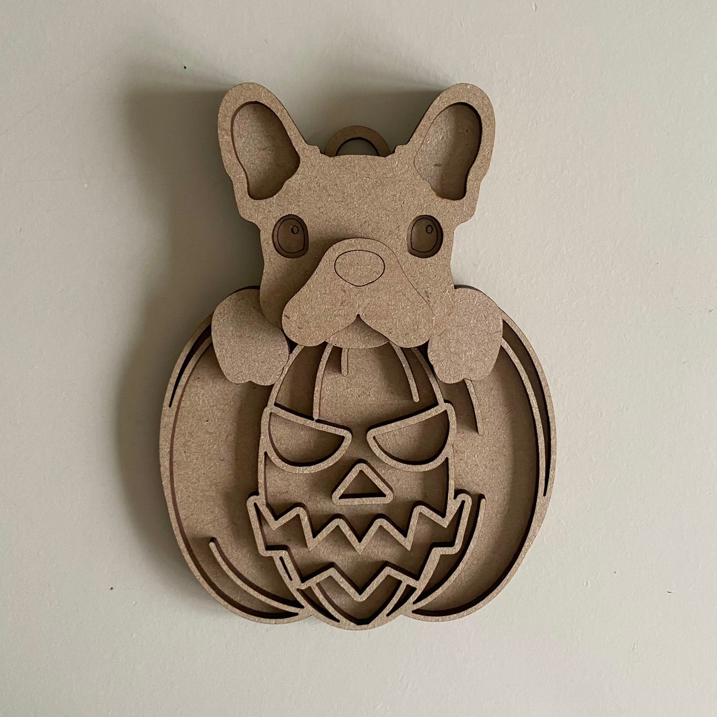 15cm Frenchie Dog In Halloween Pumpkin Decoration - C