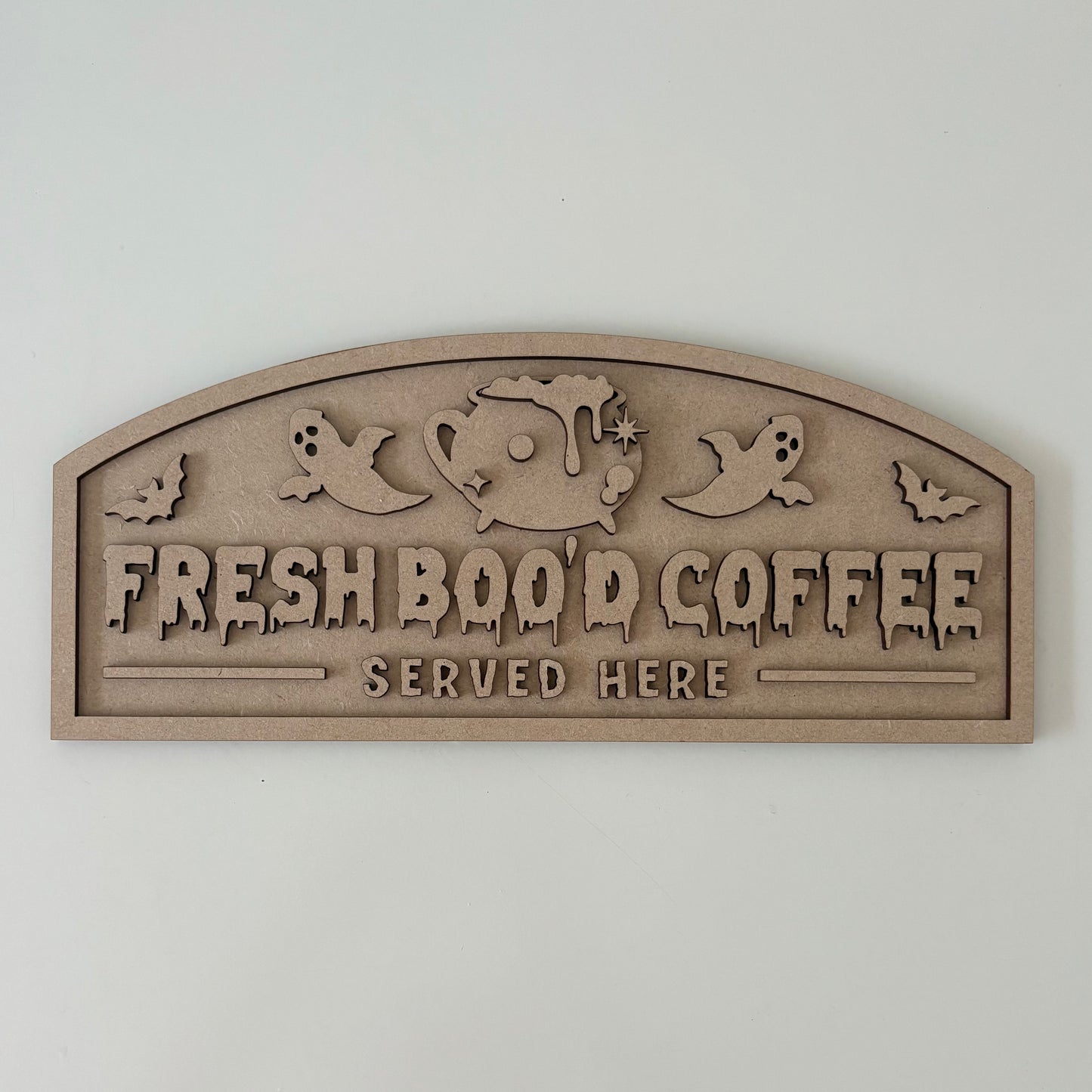 30cm Fresh Boo'd Coffee Served Here Sign